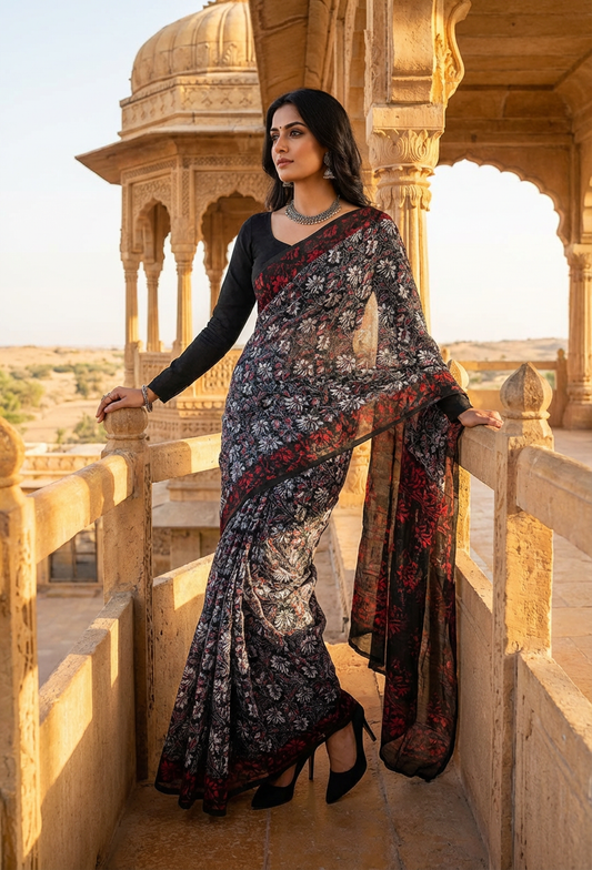 Screen Printed Sharee for valentine